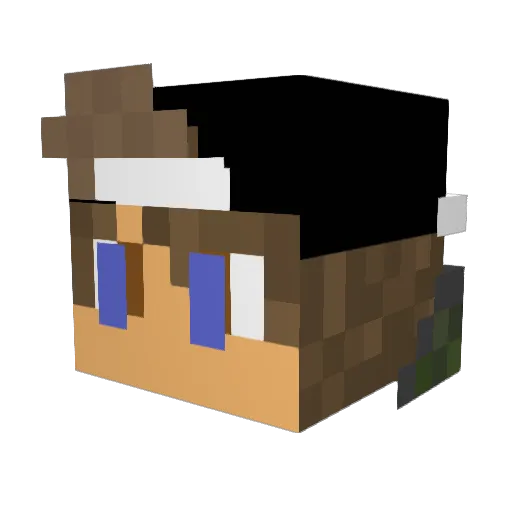Swixly Minecraft avatar head, 3D render