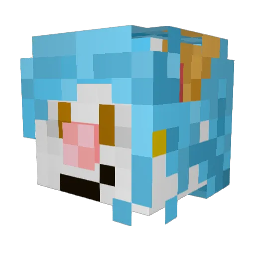 Swizzy Minecraft avatar head, 3D render