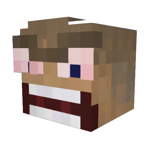 Swoleski Minecraft avatar head, 3D render