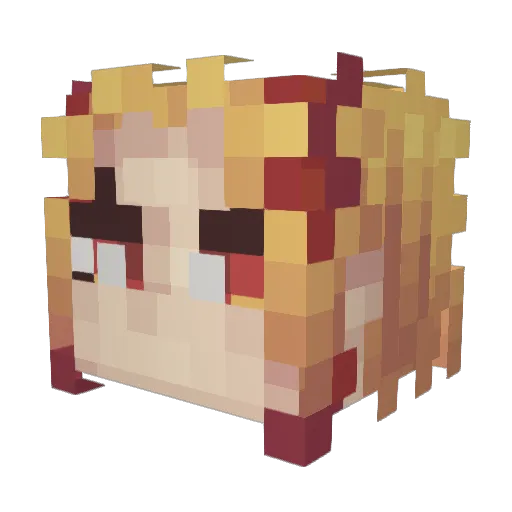SwordGardian Minecraft avatar head, 3D render
