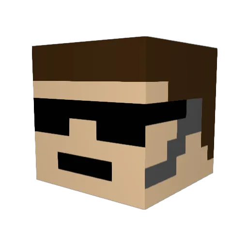 Swordfisha Minecraft avatar head, 3D render