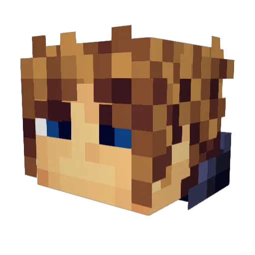 Swordicy Minecraft avatar head, 3D render