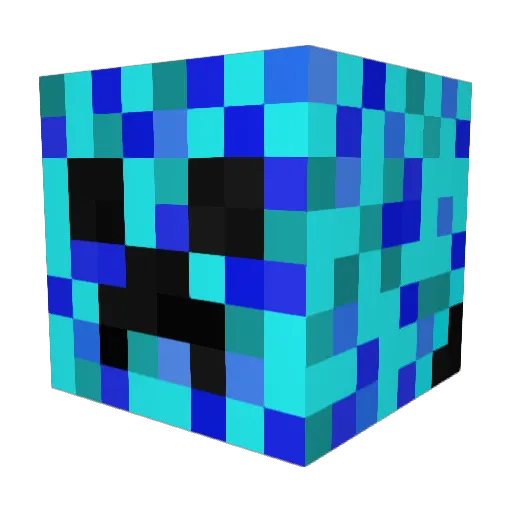 Sxcraament Minecraft avatar head, 3D render