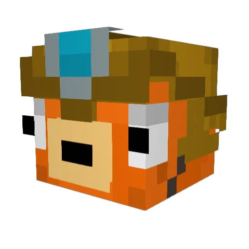 Sxiba Minecraft avatar head, 3D render