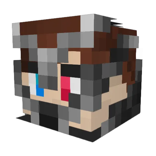 Sxtn Minecraft avatar head, 3D render