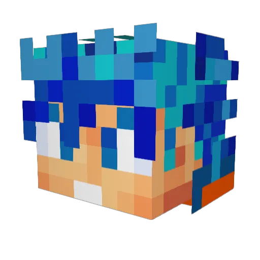 SyKaze Minecraft avatar head, 3D render