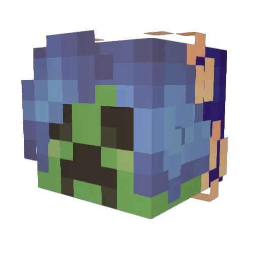 SyKoda Minecraft avatar head, 3D render