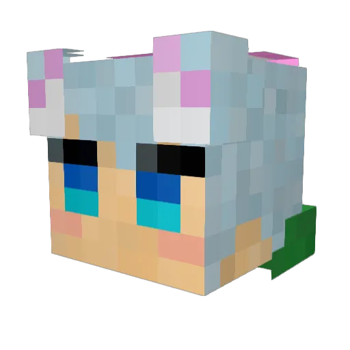 Syaby Minecraft avatar head, 3D render