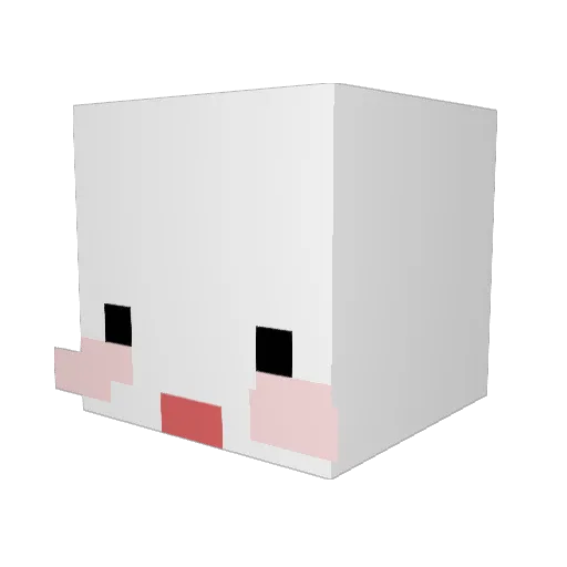 Syapeul Minecraft avatar head, 3D render