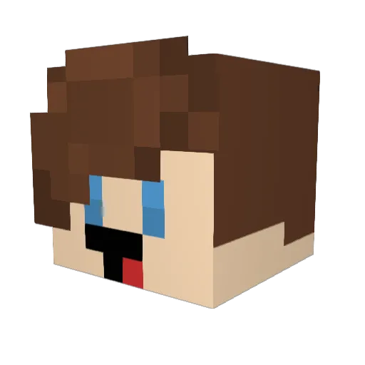 Syappie Minecraft avatar head, 3D render