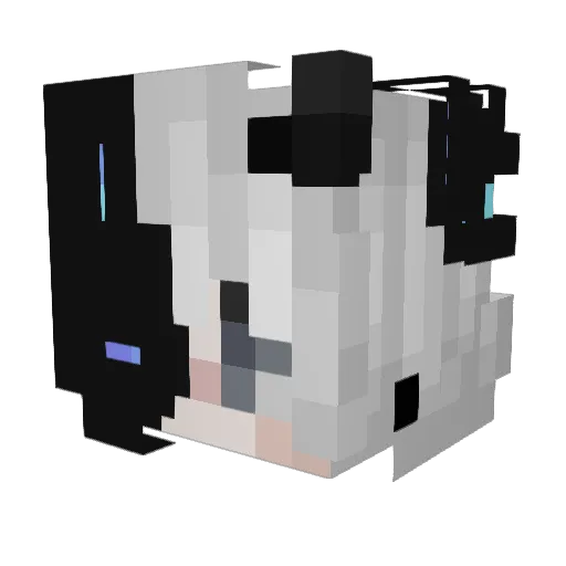 Sybar_ Minecraft avatar head, 3D render