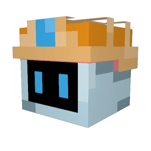 Syblox Minecraft avatar head, 3D render