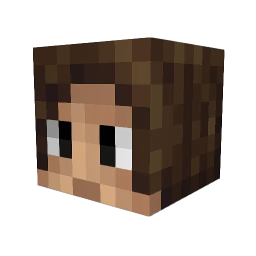 Syched Minecraft avatar head, 3D render
