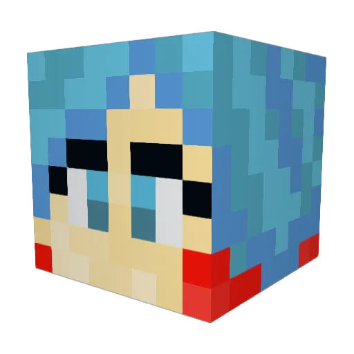 SydVicious20 Minecraft avatar head, 3D render