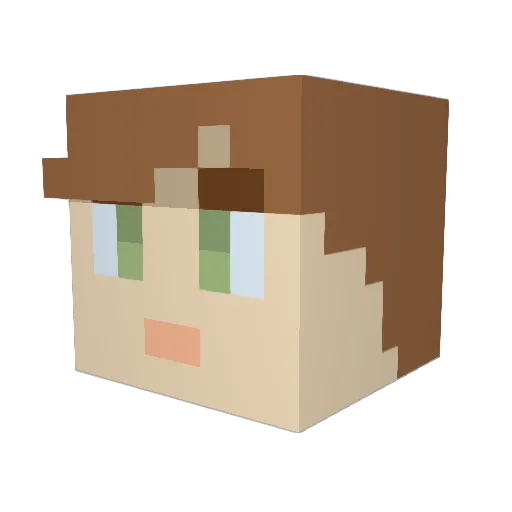 Sydenty Minecraft avatar head, 3D render