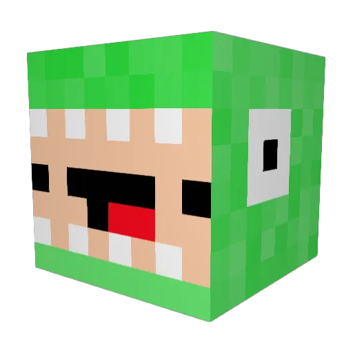 Syfeix Minecraft avatar head, 3D render