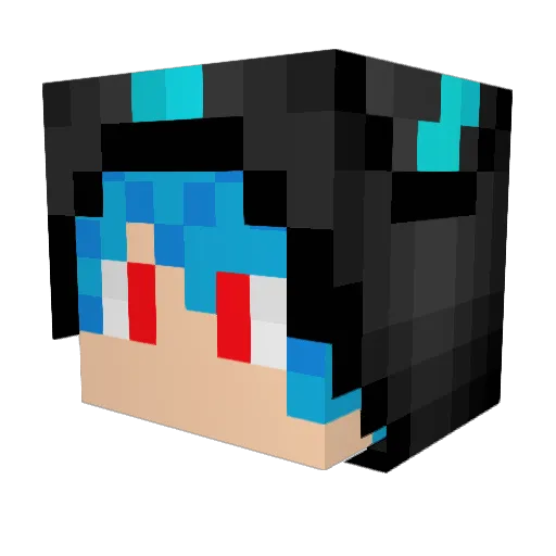 Sykkid101 Minecraft avatar head, 3D render