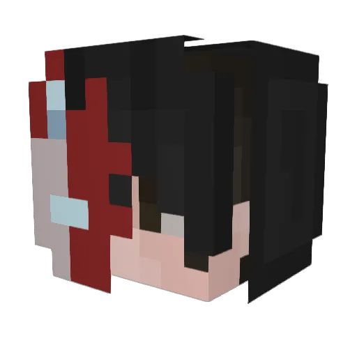 Sykkuuu Minecraft avatar head, 3D render