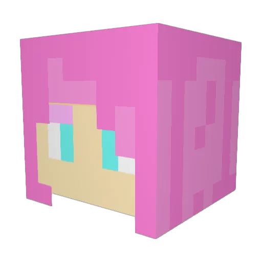 Sylfila Minecraft avatar head, 3D render