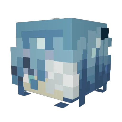 Syllet Minecraft avatar head, 3D render