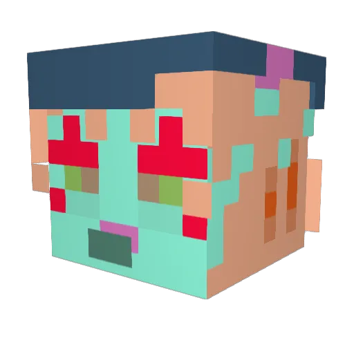 Sylphiod Minecraft avatar head, 3D render