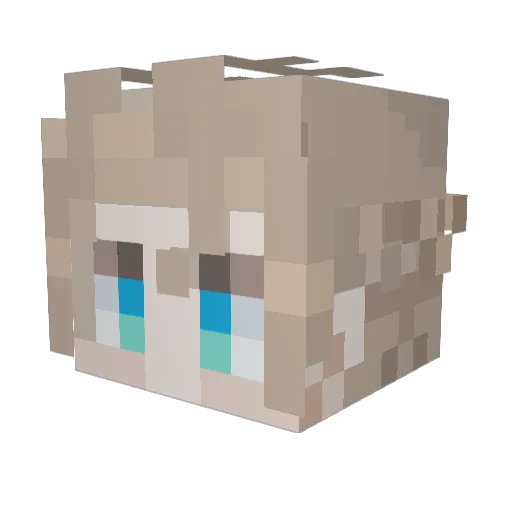 Sylvanoria Minecraft avatar head, 3D render