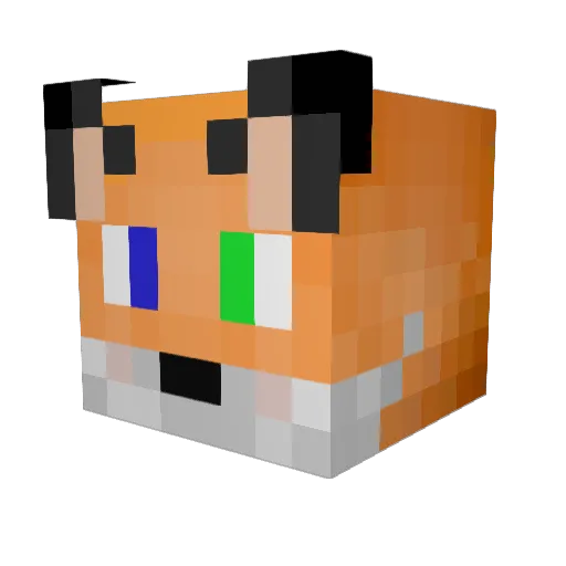 Sylvaris_Fox Minecraft avatar head, 3D render