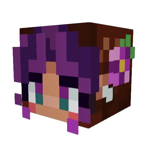 Sylveono Minecraft avatar head, 3D render