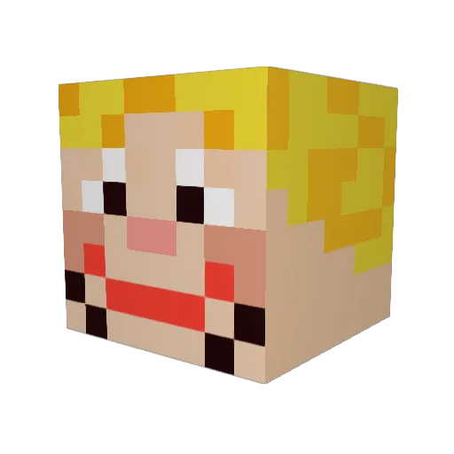 Sylvian Minecraft avatar head, 3D render