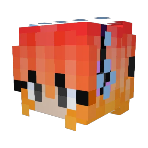Sylvie_wolf Minecraft avatar head, 3D render