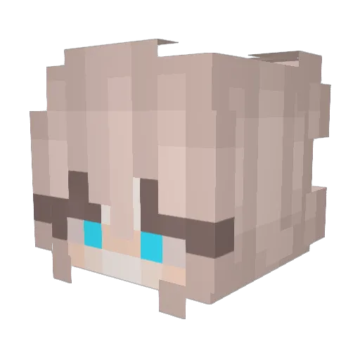 Sylvietty Minecraft avatar head, 3D render
