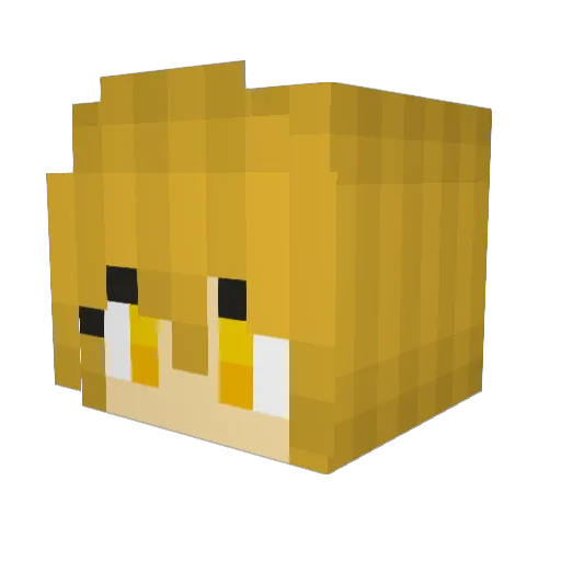 Sylwahn Minecraft avatar head, 3D render