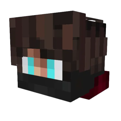 Symboolic Minecraft avatar head, 3D render