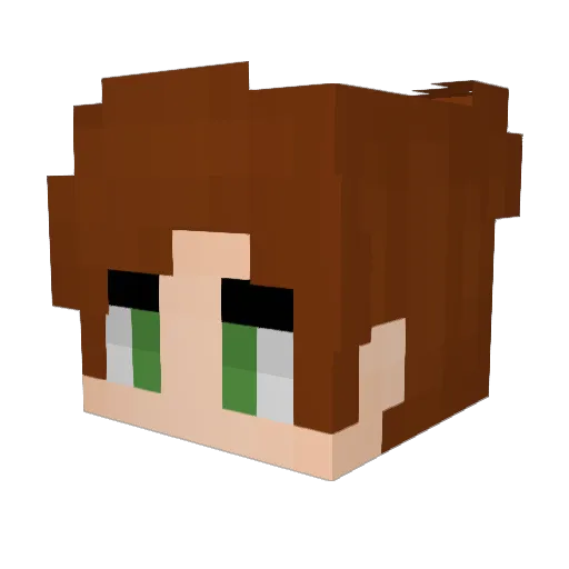 Sympa2 Minecraft avatar head, 3D render