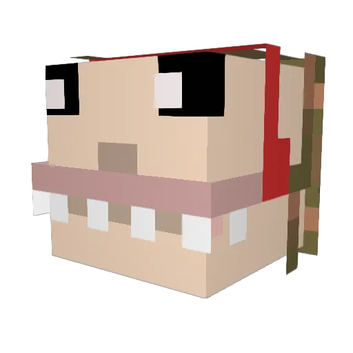Symperks Minecraft avatar head, 3D render