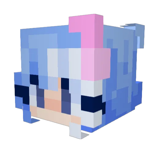 Symphoniee Minecraft avatar head, 3D render