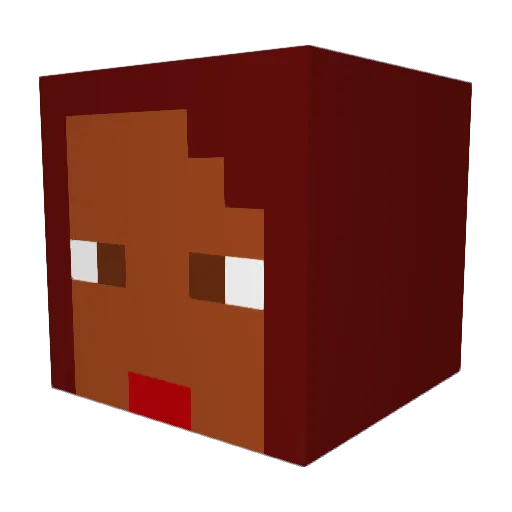 SynDemSuga Minecraft avatar head, 3D render