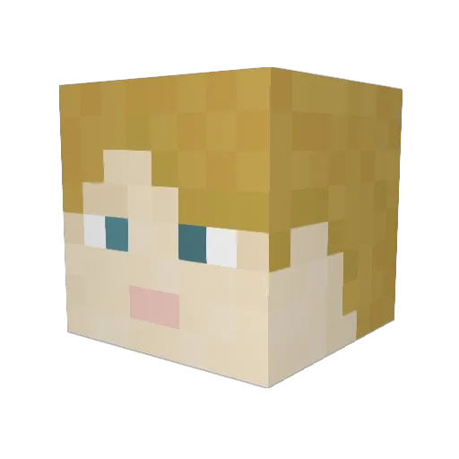 Syn_A Minecraft avatar head, 3D render