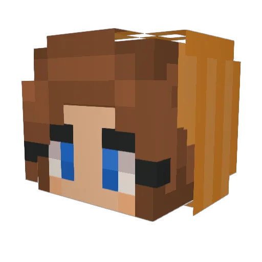 Synchunkman Minecraft avatar head, 3D render