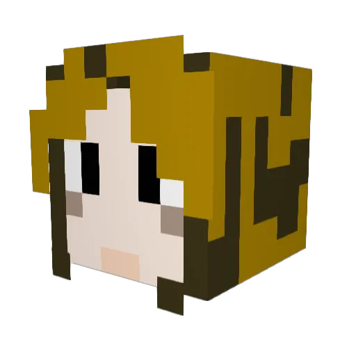 Syncopath Minecraft avatar head, 3D render