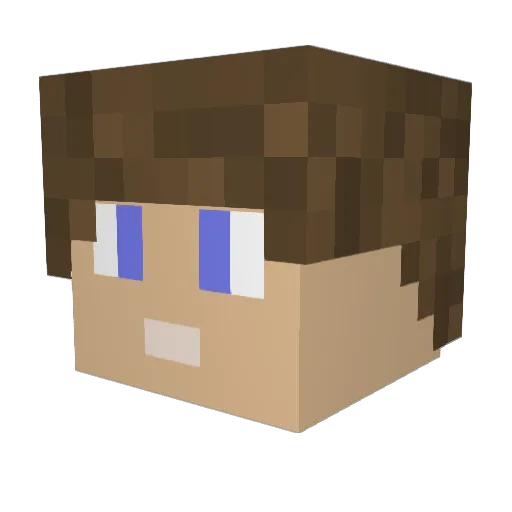 Syndrier Minecraft avatar head, 3D render