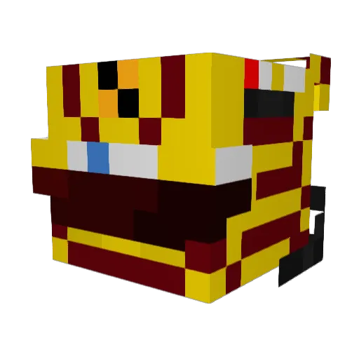 SynqZ Minecraft avatar head, 3D render