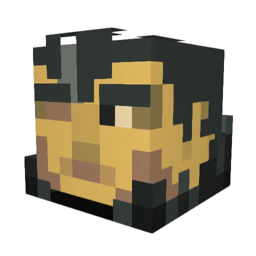Synr0w Minecraft avatar head, 3D render