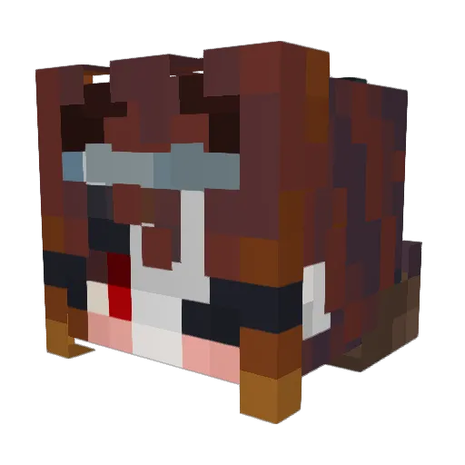 Synsao Minecraft avatar head, 3D render