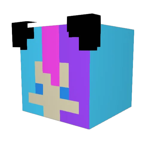SynthWoofy Minecraft avatar head, 3D render