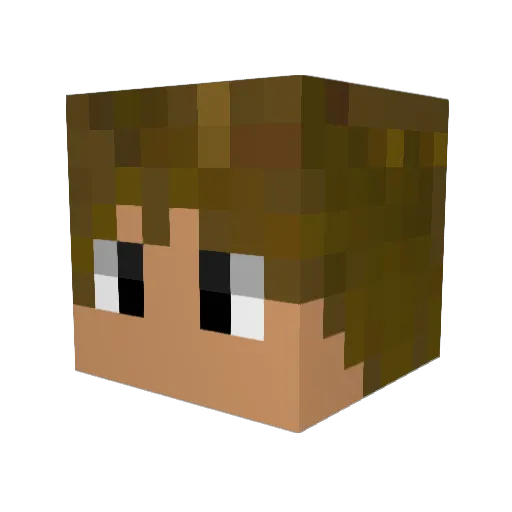 Synthhero Minecraft avatar head, 3D render