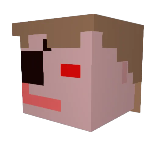 Syntrom Minecraft avatar head, 3D render