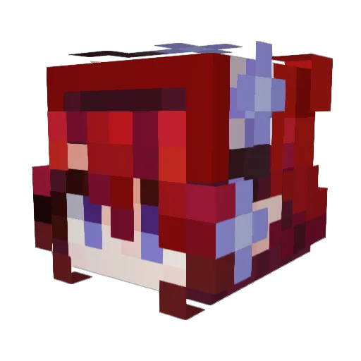 Synumi Minecraft avatar head, 3D render