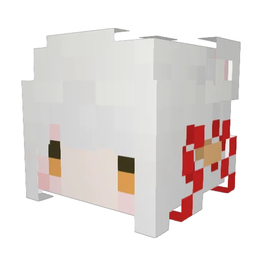 Syouganai Minecraft avatar head, 3D render