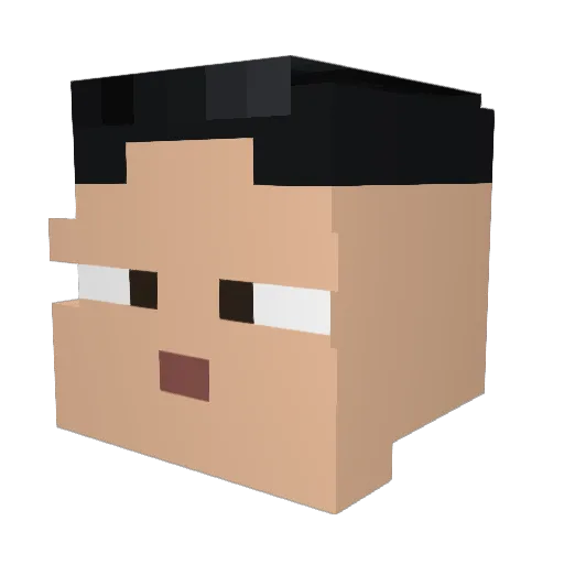 Sypsie Minecraft avatar head, 3D render